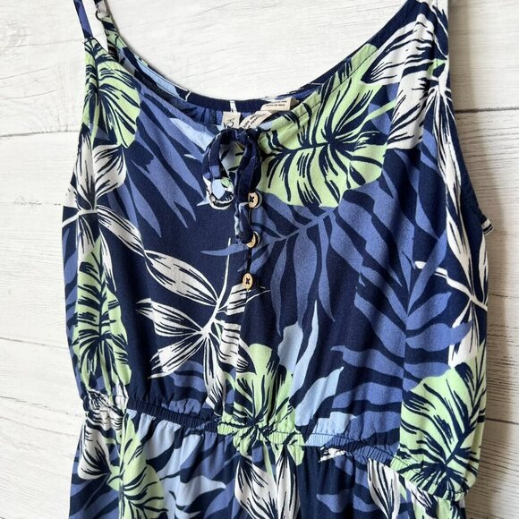 Roxy Dress Juniors Size Medium Blue & Green Everything Is Fine Strappy Mini - Picture 15 of 16